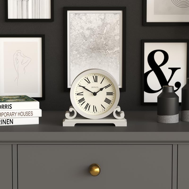Jones Clocks® Saloon mantel clock | Traditional double scroll design