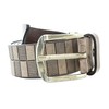 Pierre Cardin Distressed Brown Classic Silver D-Ring Adjustable Belt Adjustable