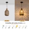 LISLIBE 3 Pack Rattan Pendant Light, 7.9” Handmade Wicker Pendant
