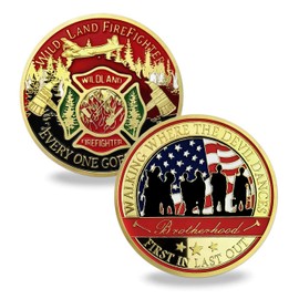 Wildland Firefighter Challenge Coin Thin Red Line Brotherhood Fire Rescue Fireman Coin