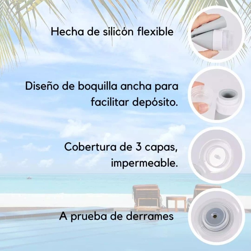 Moon & Back Kit Botellas De Silicona Para Viaje 4