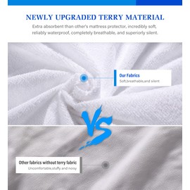 Protector Waterproof Protector Full Mattress Pad Cover Noiseless, Soft Breathable Cotton Terry for Pets Kids Adults 54" x 75"