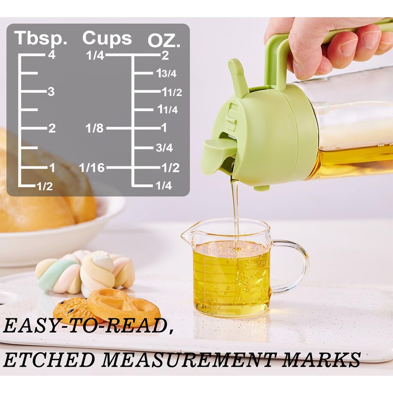 Ackers Etched Graduated Glass Measuring Cup - [Insulated Handle |
