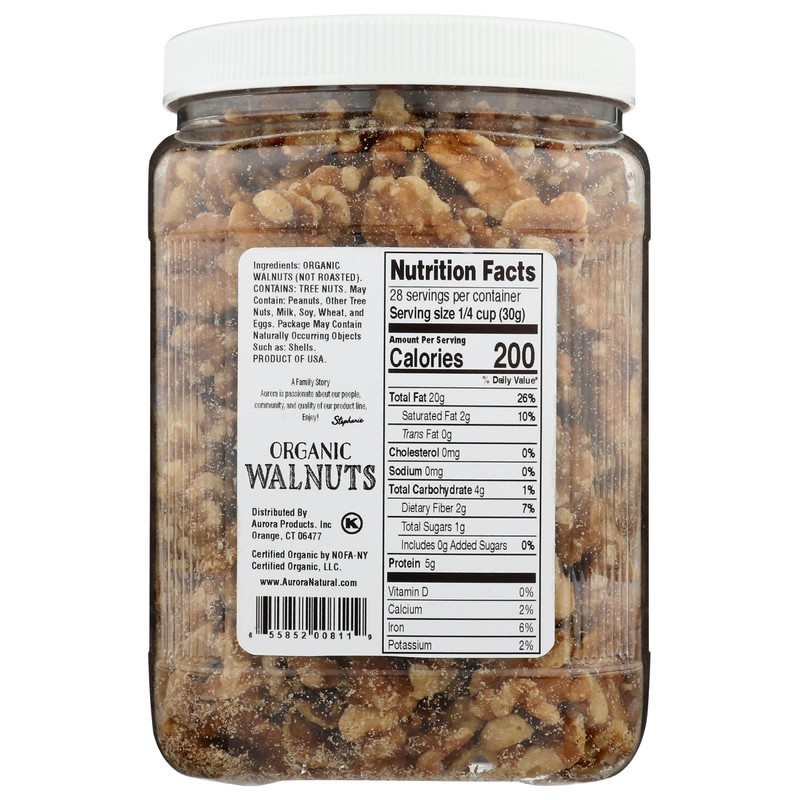 Aurora Products Organic Walnuts, 30 OZ