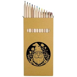 Azeeda 12 x 'Garden Gnome with Flowers' Long 178mm Coloured Pencils/Pencil Set (PE00065049)