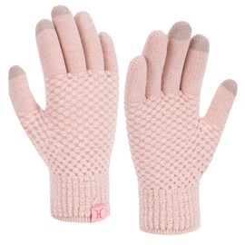 Bequemer Laden Chenille Touchscreen Gloves Women's Winter Warm Winter Gloves Knitted Gloves with Elastic Cuff Women Gift, pink