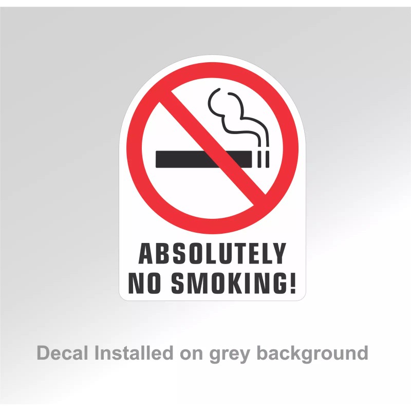 Unbranded ABSOLUTELY NO SMOKING stickers | white | outdoor durable