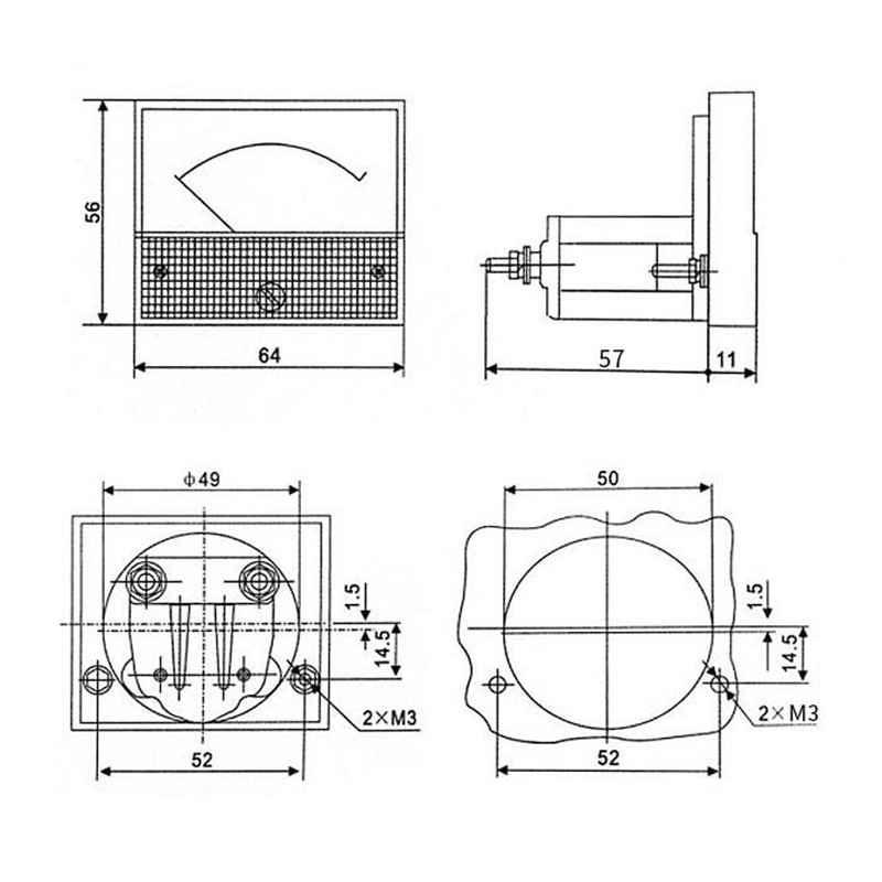 JZK 30mA Ammeter Panel Amp Meter, Analog Current Panel Meter