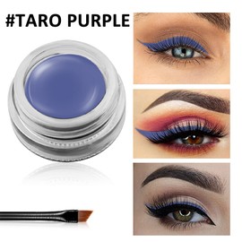 Erinde Purple Gel Eyeliner, Waterproof Long Lasting Cream Eyeliner Gel, High-Intensity Pigments Smudge-Proof Eye Liner Makeup, Eyeshadow Primer Eyeliner with 2PCS Eyeliner Brushes 11# Taro Purple