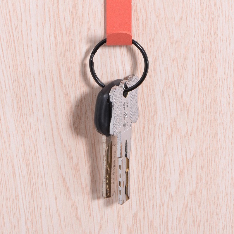 sourcing map Split Key Rings Electrophoresis Paint Iron Lanyard Zip