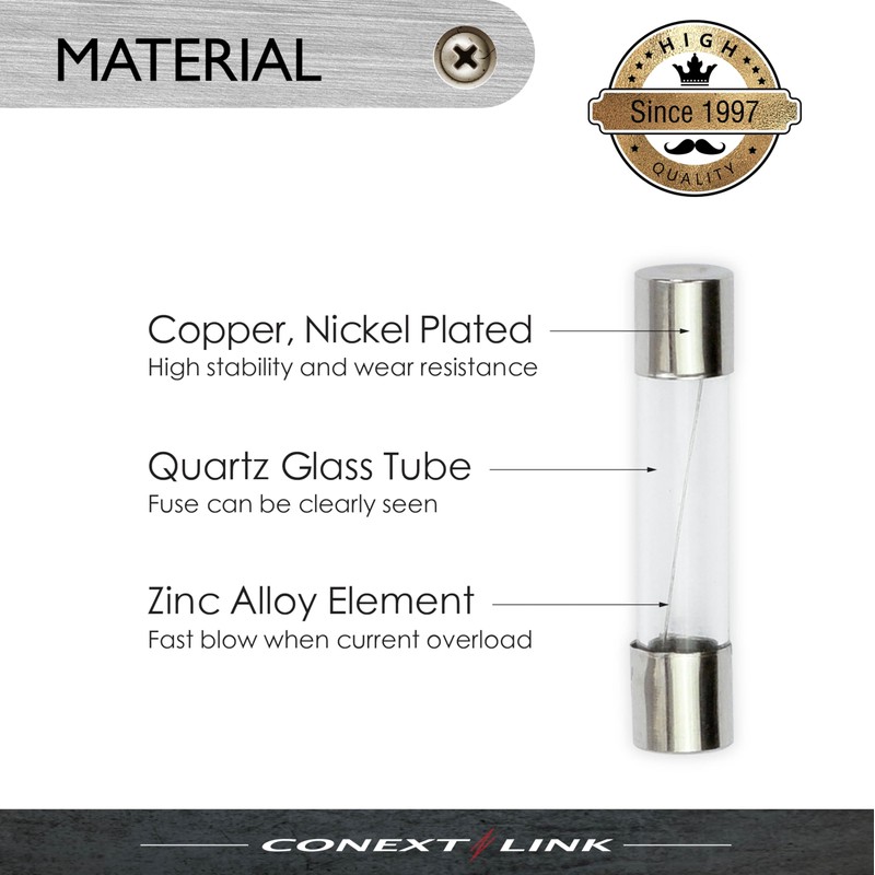 Conext Link AGC30-25 ニッケルAGCガラス管ヒューズ25個 30 Amp