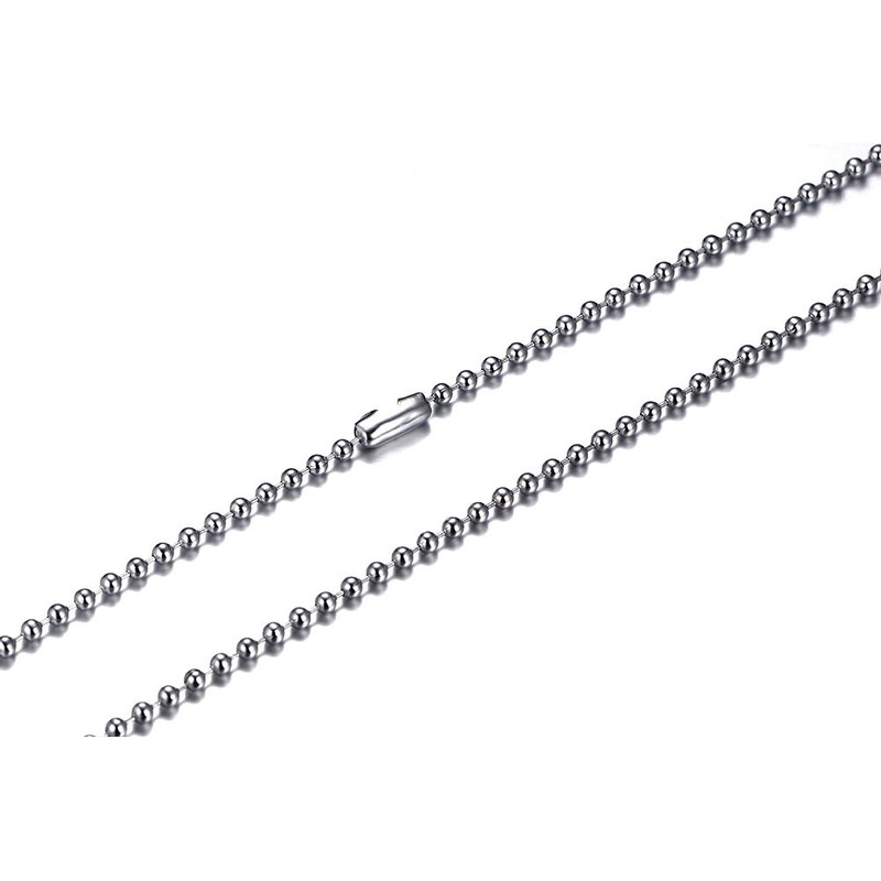 SINLEO Titanium Stainless Steel Small Beads Ball Chain Necklace for