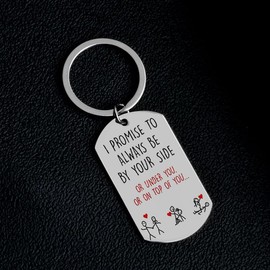 Funny Gag Gifts Keychain for Boyfriend Husband I Promise to Always Be by Your Side Key Chain for Girlfriend Wife Anniversary Birthday Gift for Fiance Fiancee Gifts for Couple