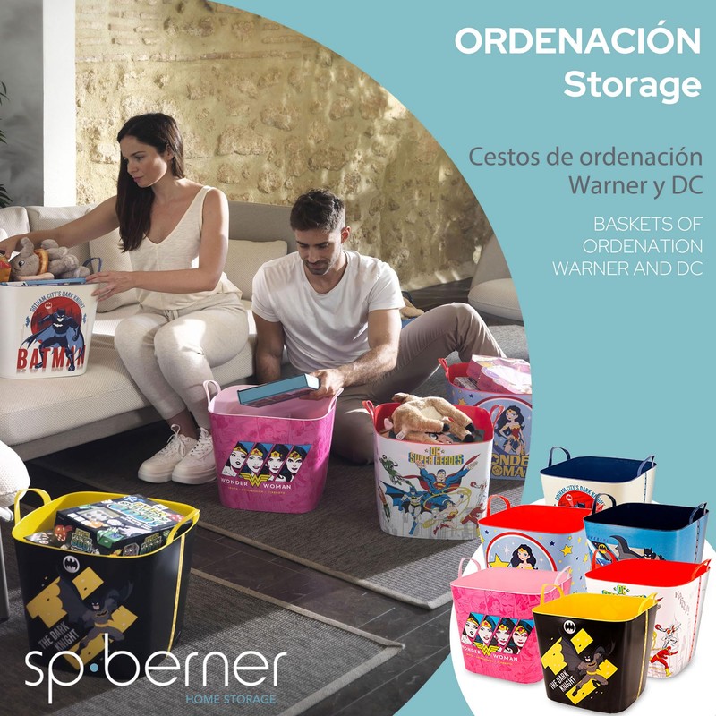 SP Berner Wonder Woman Stars 34323 Plastic Multi-Purpose Basket 25