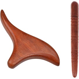 DFsucces Acupressure Point, Natural Wood, Easy to Press, Exquisite Shape, Foot Point, Shoulder, Neck, Back, Massage, Ocarina Shape, Shiatsu Supplement, Unisex (Set of 2)
