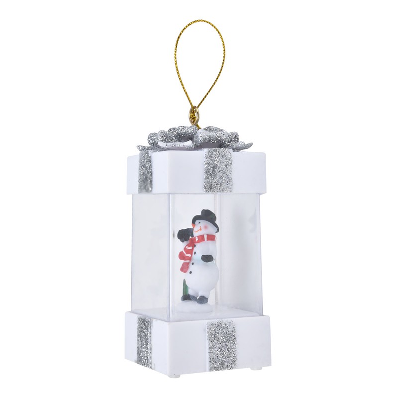 4.7inch Christmas Snowman Scene Hanging Lanterns Battery Operated Lighted Lamp
