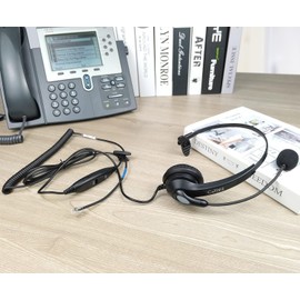 RJ9 Telephone Headset with Microphone Noise Cancelling, Landline Phone Headphones Mono for Cisco 8811 7811 7841 7861 7942G 8841 8845 8851 8861 6851 Office Call Center IP Phones, Crystal Clear Chat