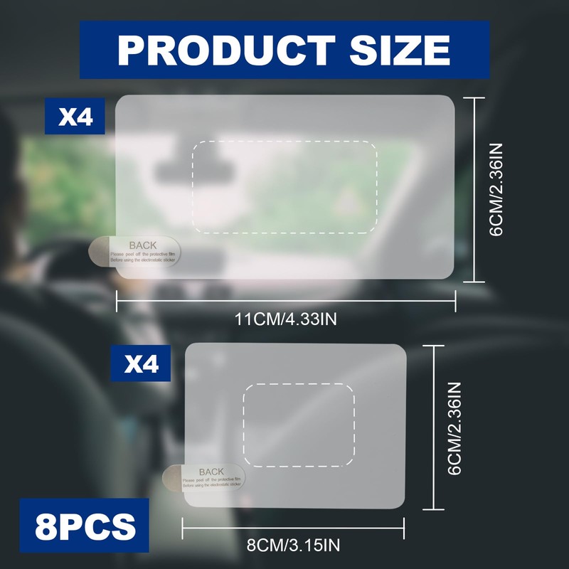 Rislobx Dashcam Windshield Sticker, 8PCS Electrostatic Stickers for Dash Cam