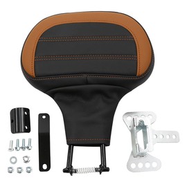 TCT-MOTORPARTS Driver Rider Backrest Pad Fit for Harley Touring Road King CVO Tri Street Glide Road Glide Electra Glide 1988-2023 Black&Brown
