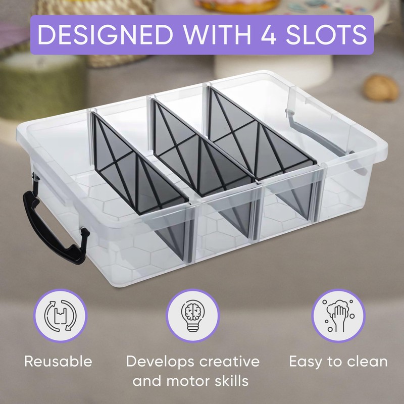 Skywin Snack Tray, 4 Slot Snack Tackle Box with 3