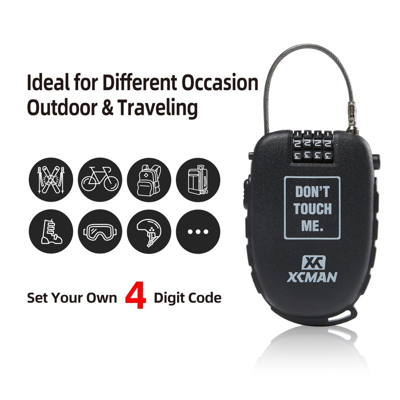 XCMAN Snowboard Lock with 30inch Ski Lock, Ski Locks Cable