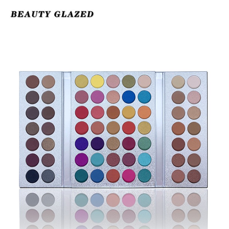 BEAUTY GLAZED 63 Colors Eyeshadow Palette Pearly Matte Eyeshadows Make