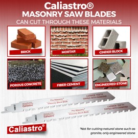 9-Inch Brick, Masonry, Porous Concrete, Engineered Stone Saw Blade for Reciprocating/Sawzall Saws - 2-Pack - Caliastro
