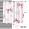 WELMECO Bow Shower Curtain Cute Bow Knot Girls Bathroom Decor