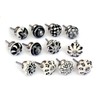 Nacnic Set of 12 hand-painted black and white ceramic knobs