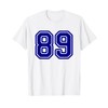Number #89 Blue Sports Team Varsity Number 89 T-Shirt