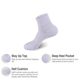 Men’s Quarter Crew Socks – Soft Combed Cotton, Cushioned for Sports, Running & Gym – Breathable Athletic Socks (6 Pairs)
