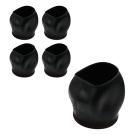 Antrader Office Chair Wheel Stopper, 5PCS Office Chair Wheel Stopper Furniture Caster Cups Furniture Coasters Felt Caster Cups for Hardwood Floors Protectors, Black
