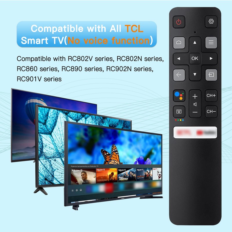 Replacement TCL Remote RC802V for TCL Android TV 4K Smart