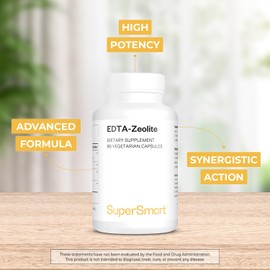 Supersmart - EDTA Zeolite 98% (Advanced Formula) - with Milk Thistle & Parsley - High Potency Supplement | Made in USA | Non-GMO & Gluten Free - 90 Vegetarian Capsules