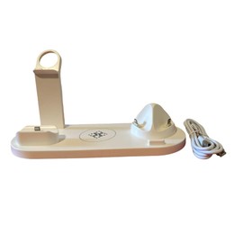 Generic 6-in-1 Wireless Charger for Phone, Headphone, Watches, Portable Charger, Type C Fast Charging Station, Wireless Phone Charger, Android Charger, Phone Charger, White