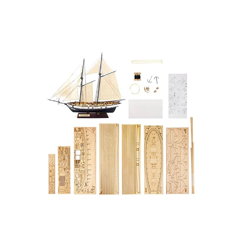 GAWEGM Wooden Ship Model Building Kit - 1/130 Harvey 1847
