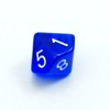 Bescon Polyhedral 10 Sides Dice with Number 1-10, Blue Transparent