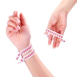 Norme 12 Pieces Baseball Hair Ties Girls Baseball Hair Accessories, No Crease Hair Elastics Set for Player and Teams (Baseball Hair Accessories)