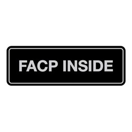 Signs ByLITA Standard FACP Inside Sign | Fire Safety Signage (Black/Silver) - Medium 1 Pack