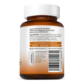 BIO B | Extracto de Cúrcuma C3 Complex al 95% de curcumina + BioPerine® | Alta Absorción 800mg | 60 cápsulas