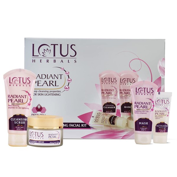 Lotus Herbals Radiant Pearl Facial Kit for Deep Cleaning with