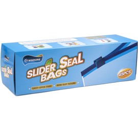 WiseFresh Gallon 45 Count Food Storage Slider Bags for Preserve Freshness & Protect Flavor (45 count/Pack, 1 Pack)