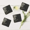 Just Slate JS/C/S4/T Coasters, Thistle, Set of 4, Black