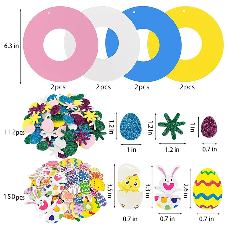 Easter Wreaths For Front Door,8Pcs DIY Artificial Spring Easter Wreath