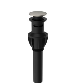 Pop up Basin Drain Black Plastic Plated With Overflow Stopper Waste Push Down Pop-Up DrainMaterial: ABS Plastic, Color: chrome