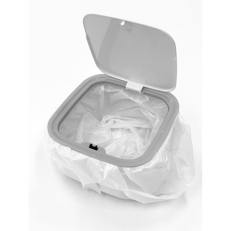 Trade One Tabletop Trash Can, White, Approx. 6.4 x 6.3