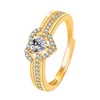 Heart Stone Ring - Adjustable Heart Rings with Cubic Zirconia,Open