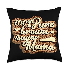 100% Brown Sugar Gift Black Pride Tees Co. Black Pride Pure Brown Sugar Mama Throw Pillow, 18x18, Multicolor