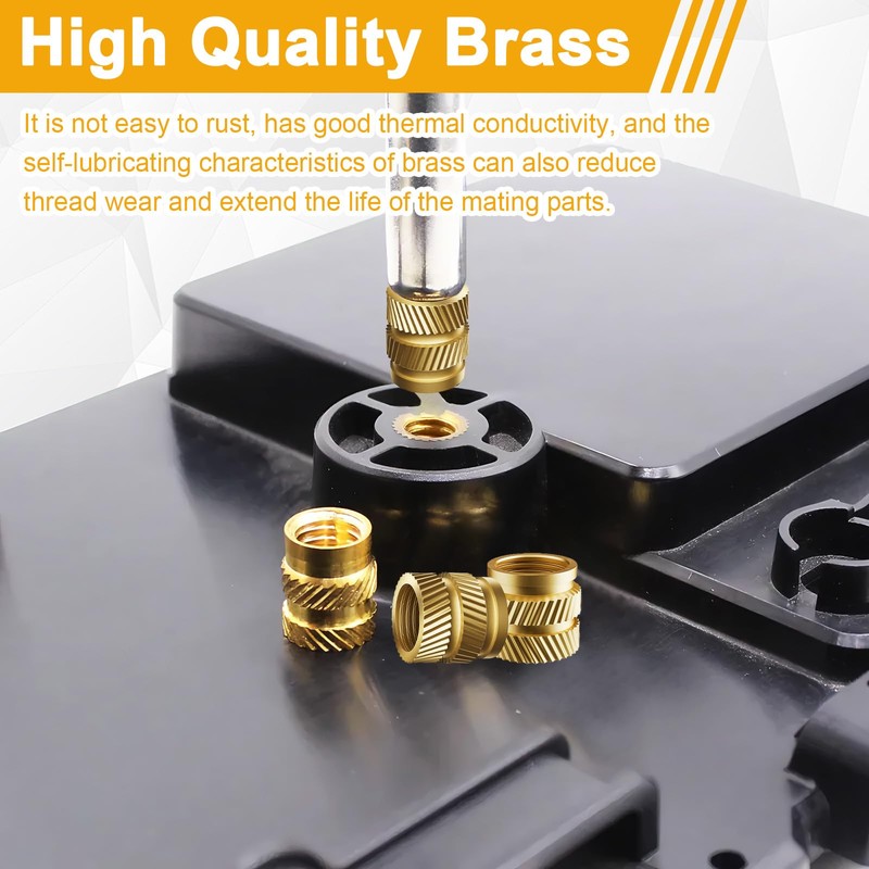 KWJEIULSOQ 120pcs Threaded Inserts for Plastic, M4 Heat Set Insert
