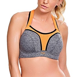 Panache Women's High Impact Underwired Sports Bra, Grey/Mango, 34B